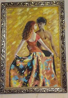 Танго для двоих Холст, масло, мастехин 