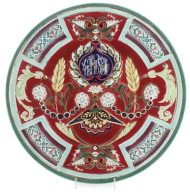 Kuznetsov porcelain plate, circa 1890