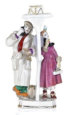 Soviet porcelain composition "Telephone Conversation"