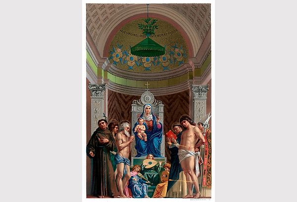 Реставрация алтаря Giovanni Bellini за стеклом в Gallerie dell’Accademia