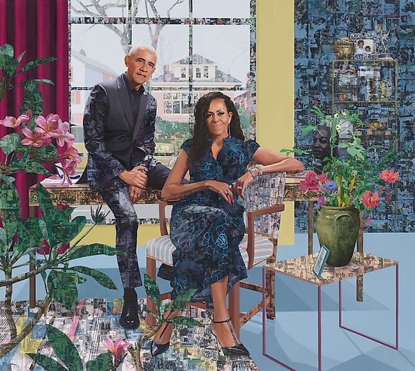 Barack and Michelle Obama представили первый совместный портрет художницы Njideka Akunyili Crosby