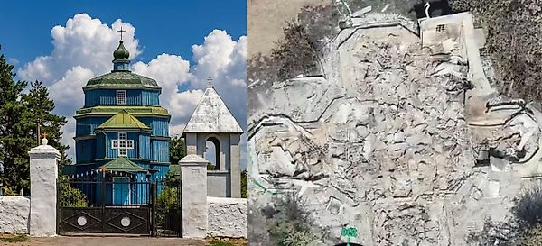 Российский дрон сжёг уникальную деревянную церковь 1726 года в Бериславе