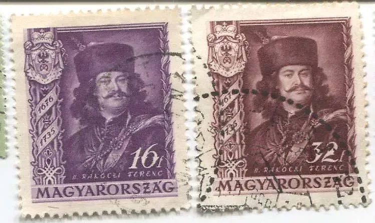 1935 Hungary 200th anniversary of Duke Rakoczi II, 2m overprint