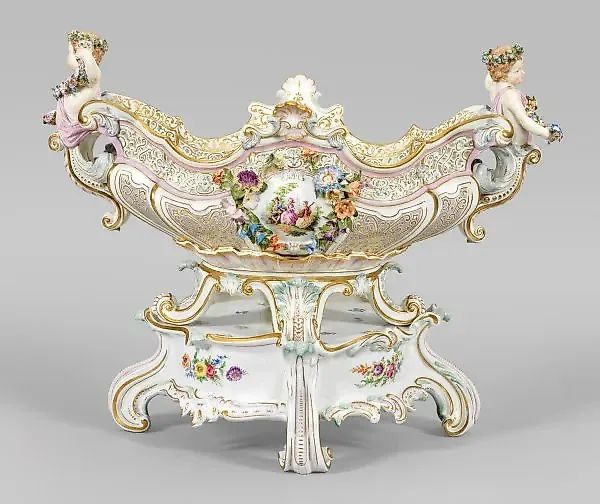 Декоративная чаша Мейсен с подставкой