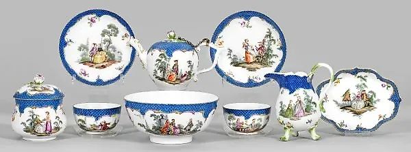 Чайный сервиз Мейссена с виньетками Ватто