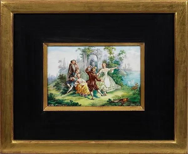 Фарфоровая плитка с изображением сцены 