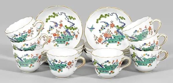 Восемь кружек для мокко с декором Какиэмон 