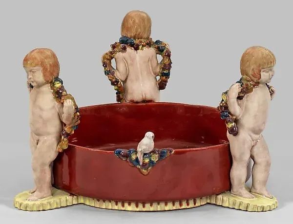 Венский фаянсовый сервиз с глазурью и росписью