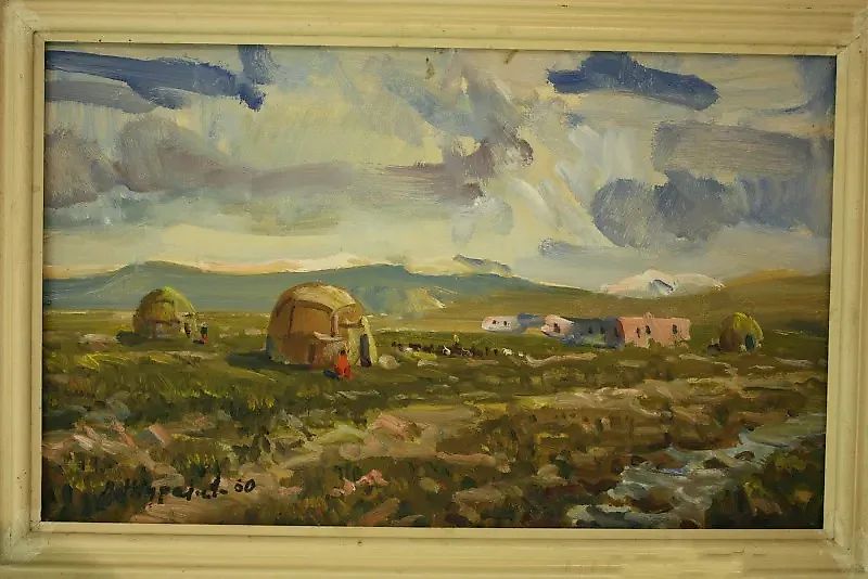 Весна на Мангышлаке картон, масло 