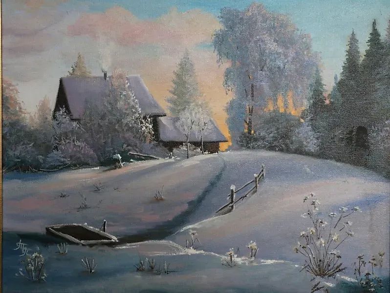 Зима холст, масло 