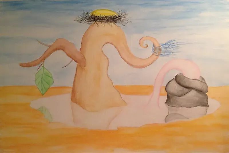 Wasteland watercolor, canvas