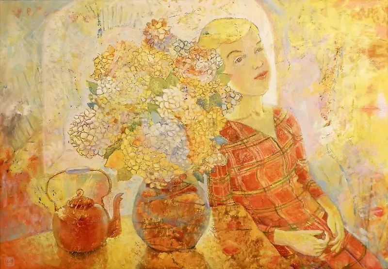 Hydrangea, oil on canvas