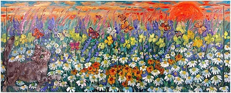 Caty-and-butterflies Холст , масло