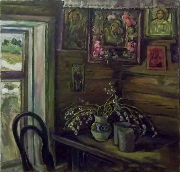 В деревне Катищи масло, холст