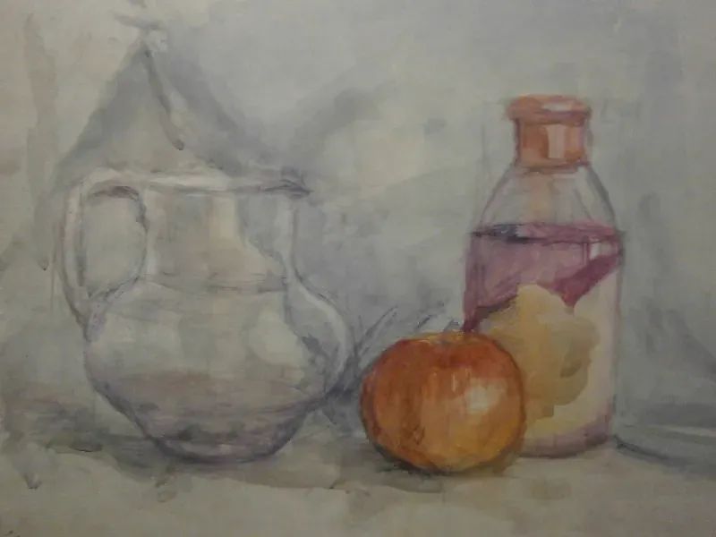 Натюрморт с кувшином бумага акварель