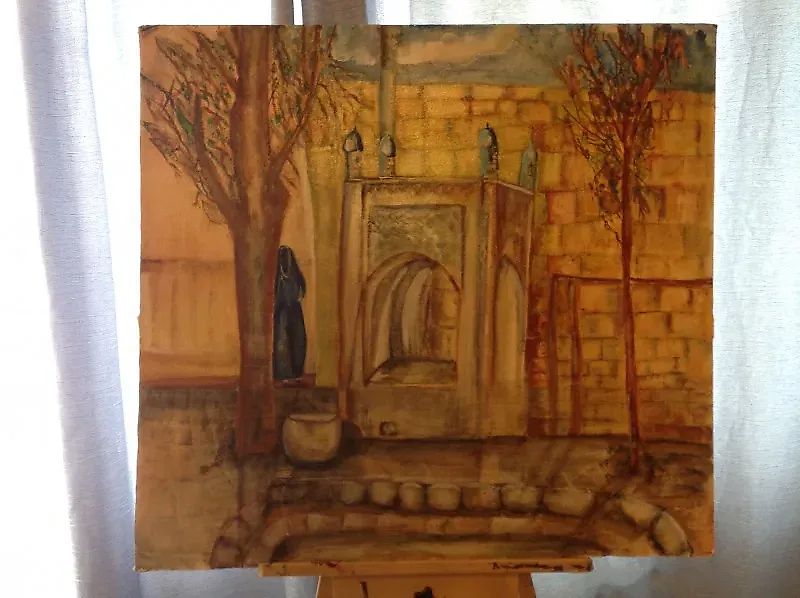 *Uzbek Courtyard* oil, chipboard, primer