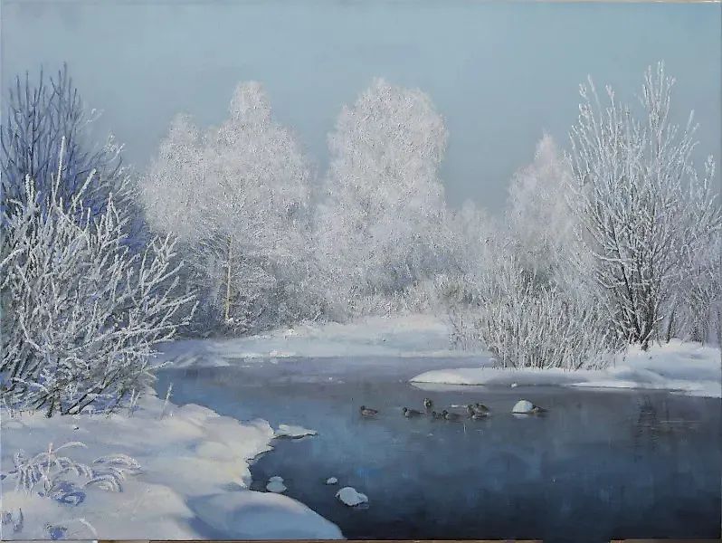 Frosty Day, canvas, oil