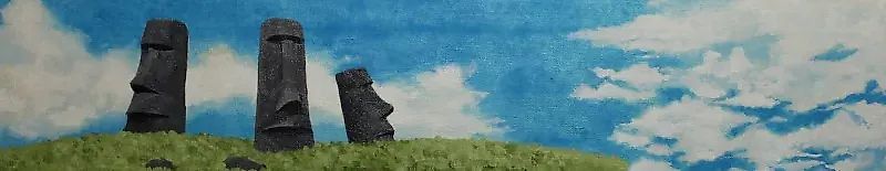 Моаи Масло, холст.