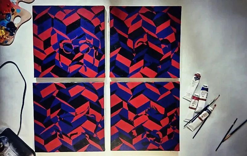 Легендарная четверка Масло, холст. 