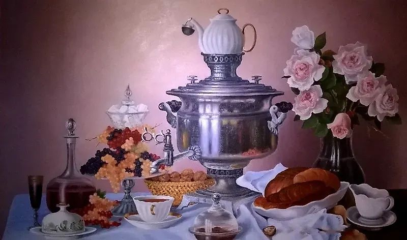 Натюрморт с самоваром Холст масло 