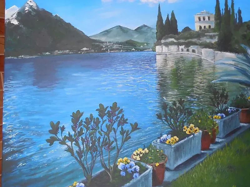 Озеро Италии акрил, холст 