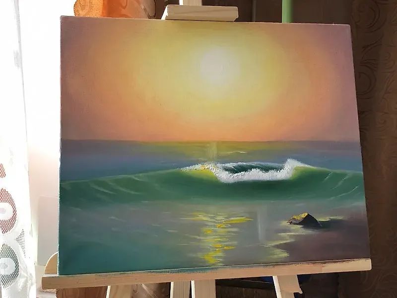 Волна холст, масло 