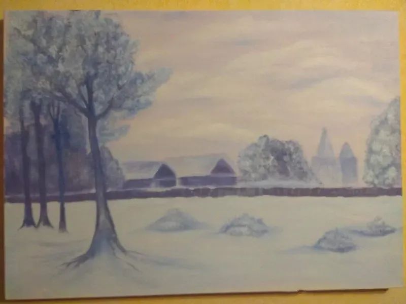 Зима масло,холст