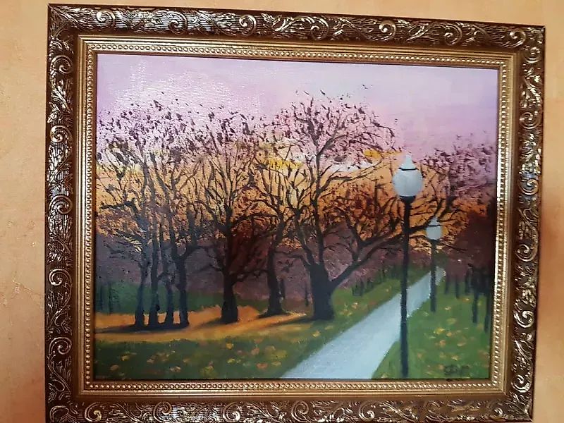 Сквер на Рязанке Холст на картоне, масло