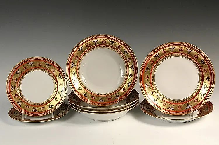 Фарфоровая фабрика Дулево, Москва, сервиз 1930-х годов, экспортный фарфор в узоре 