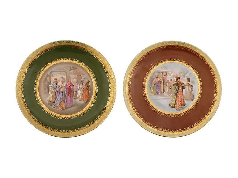 Ручная роспись на фарфоровых тарелках от Кузнецова