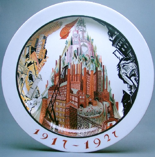 'Way to Socialism', plate. 1927. Painted by artist ZV Kobyletskaya