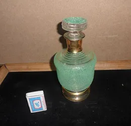 Pitcher, green glass, gilding, excellent condition.