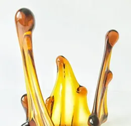 Vintage designer vase made of honey glass.