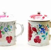 Русские фарфоровые кружки и крышки с ручной росписью
