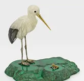 Аист с ножками и золоченым серебряным клювом