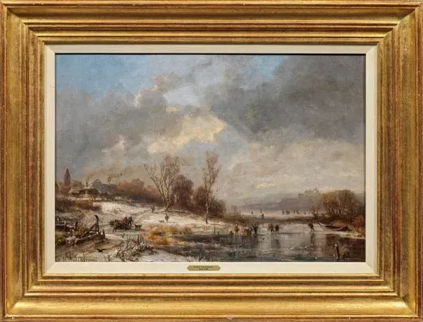 "Winter landscape in Munich: an original masterpiece of Leibl and Lotz styles"