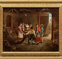 "Слепая корова" - реалистичная жанровая картина
