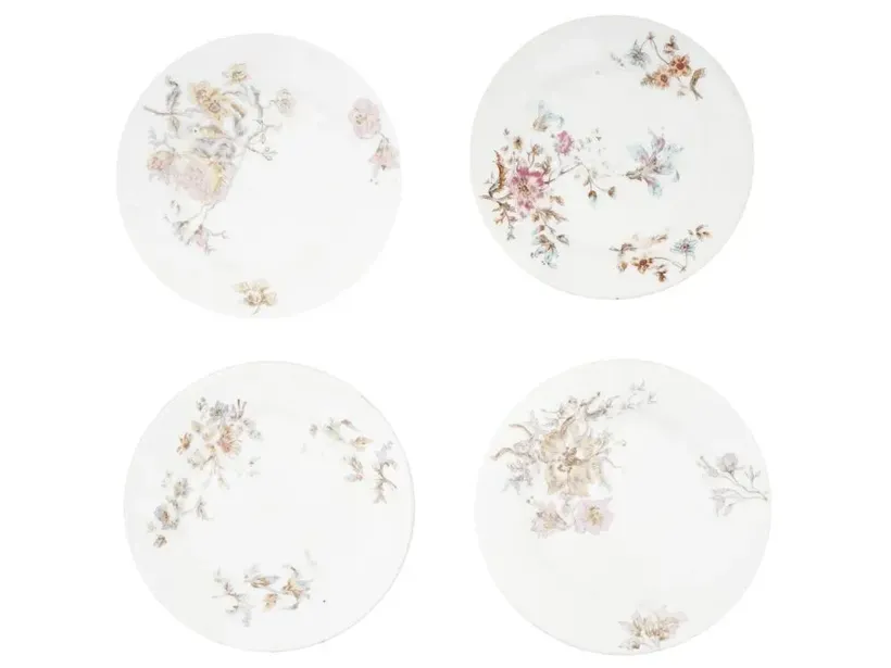 ANTIQUE RUSSIAN PORCELAIN FLOWER DECOR PLATES