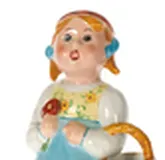 Фарфоровая фигурка "Девочка с корзинкой"  фабрика Кузнецова