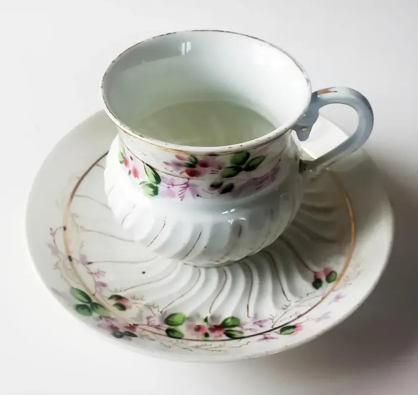 Porcelain Teacup & Saucer, Kuznetsov Russian Imperial Factory 1890s