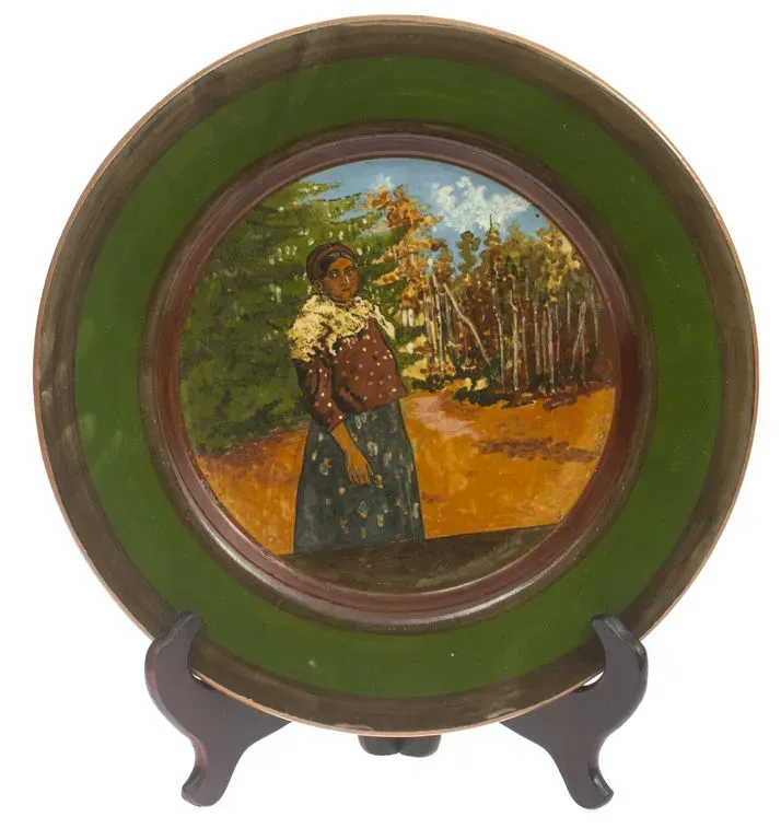 Ceramic plate, c 1930, Kuznetsov porcelain, Latvia