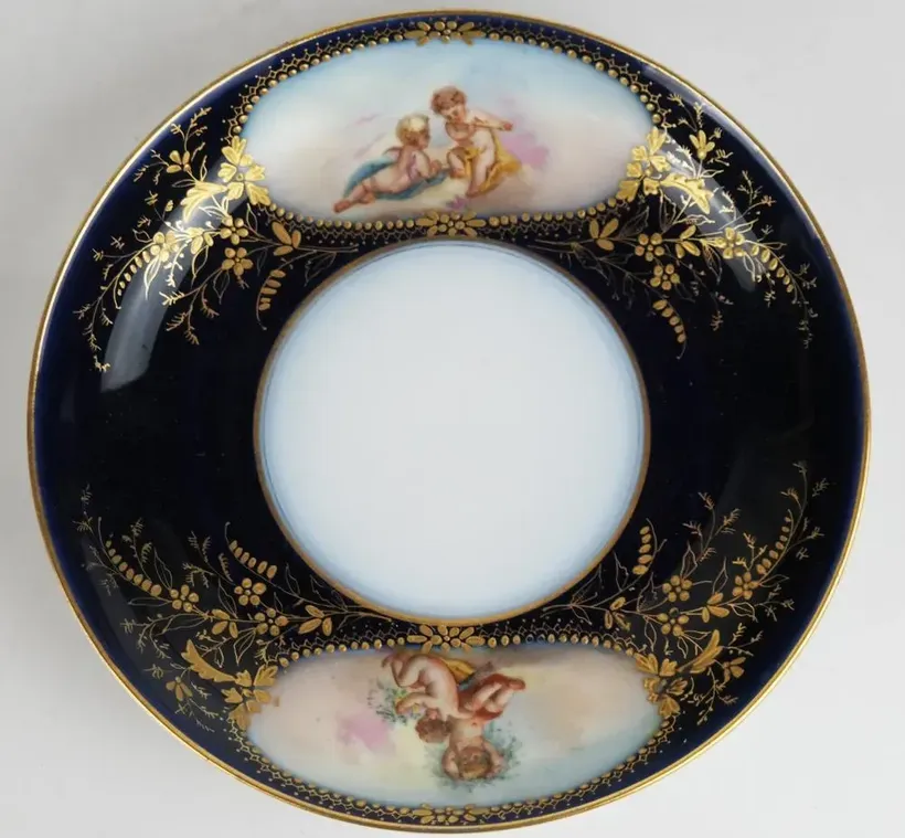 M.S. Kuznetsov Russian Porcelain Decorated Saucer