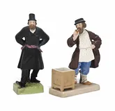 TWO RUSSIAN BISCUIT PORCELAIN FIGURES