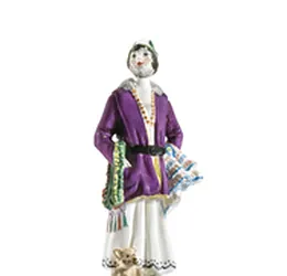 A PORCELAIN FIGURE 'BOURGEOIS SELLING HER WARES AT A MARKET’