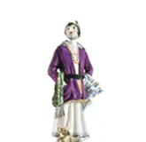 A PORCELAIN FIGURE 'BOURGEOIS SELLING HER WARES AT A MARKET’