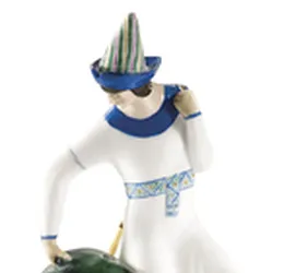 A RARE PORCELAIN FIGURE OF PISCES