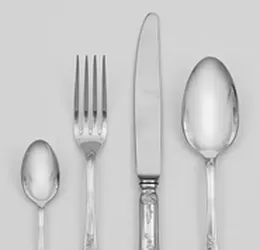 Tableware for eight people.