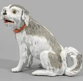 Ранняя фигурка болоньезской собак.  Мейсен.