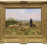 Изысканная пастушка с собакой: впечатляющая пастельная гамма цветов