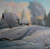 Зима холст, масло 